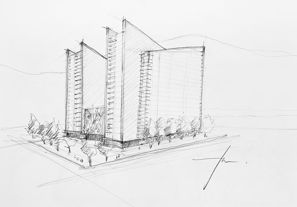 Sketch original de Altto, pieza de la experiencia de realidad aumentada de Vicaría Arquitectura