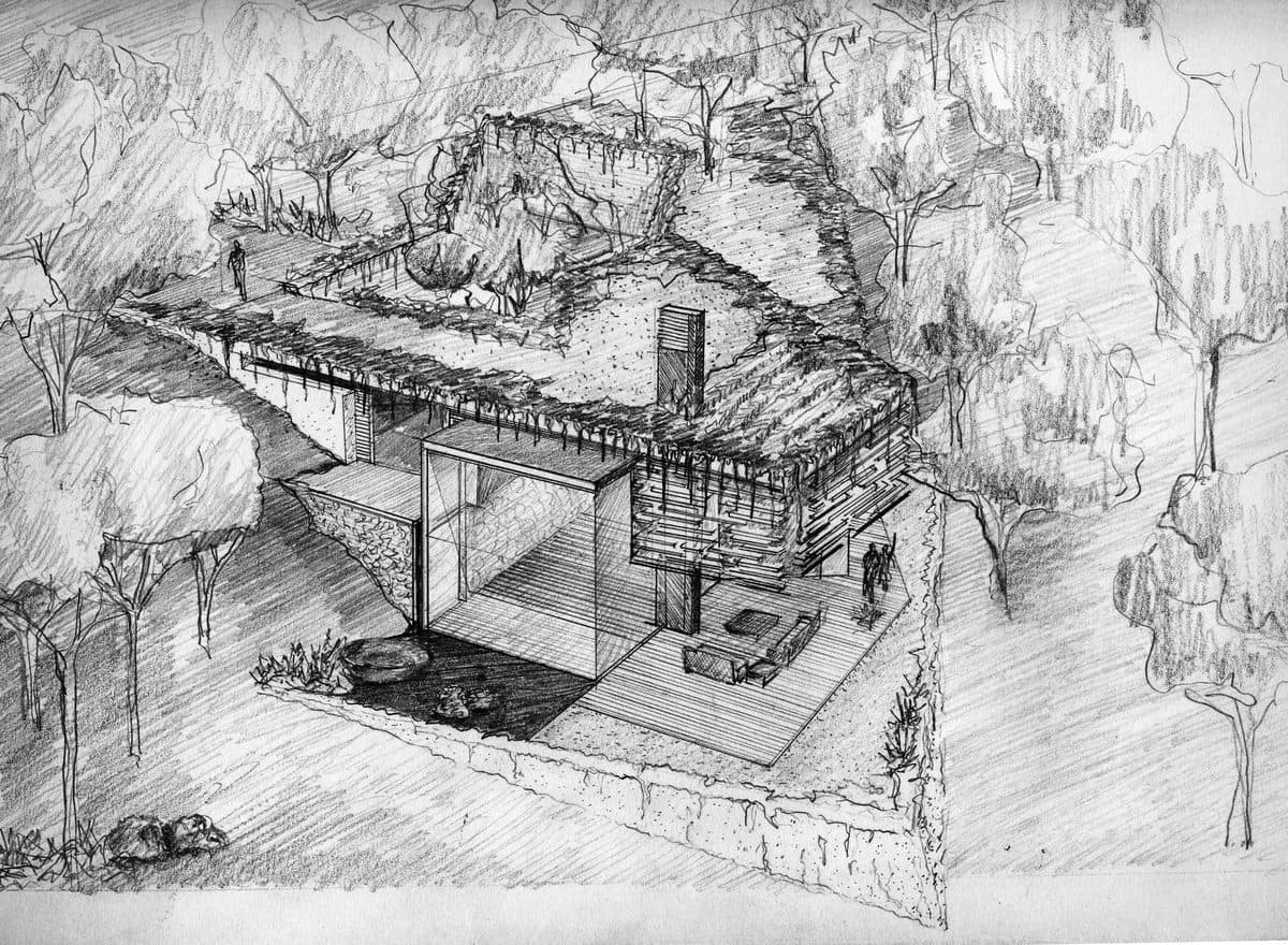 Sketch original de Cavall, pieza de la experiencia de realidad aumentada de Vicaría Arquitectura